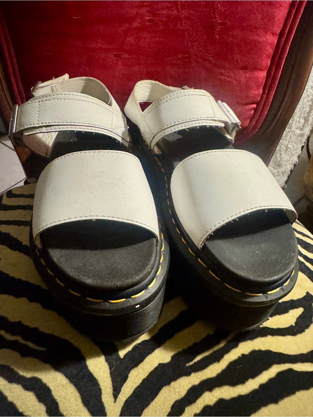 Dr Martens Voss Platform Sandals White Size 8